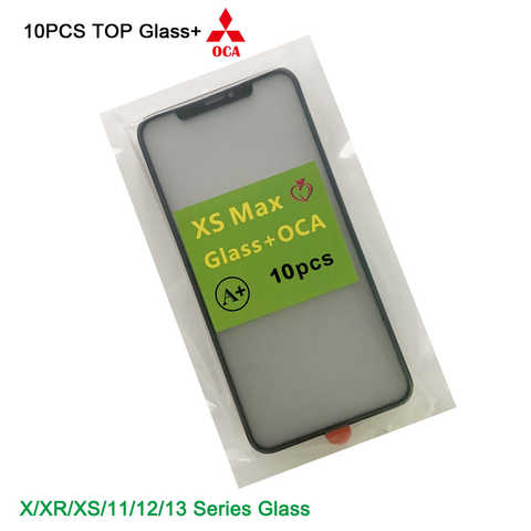 10 шт. высококачественное переднее стекло + OCA для Apple iPhone Xs X Max 12 11 13 Pro Max 11Pro 12 13 Mini ЖК-экран дисплей внешняя панель 32842175222