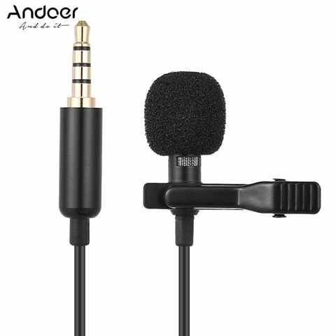 Andoer 1,45 м мини портативный микрофон конденсаторный зажим на лацкане петличный микрофон проводной микрофон Mikrofo/микрофон для телефона для ноутбука 32845963099