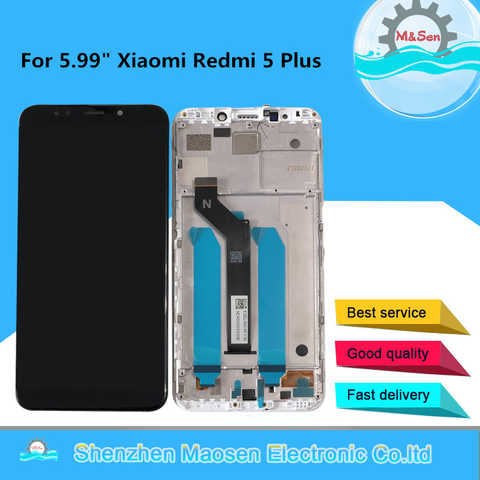 ЖК-дисплей 5,99 "M & Sen для Xiaomi Redmi 5 Plus, дисплей с сенсорным экраном и дигитайзером, рамка для Redmi 5 Plus, ЖК-дисплей 10, сенсорный экран 32847720357