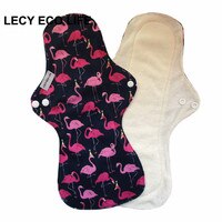 Женские тканевые прокладки Lecy Eco Life, дышащие, большого размера, с принтом фламинго, для ночного использования, 1 шт., 13 дюймов, многоразовые менструальные подкладки 32847965064