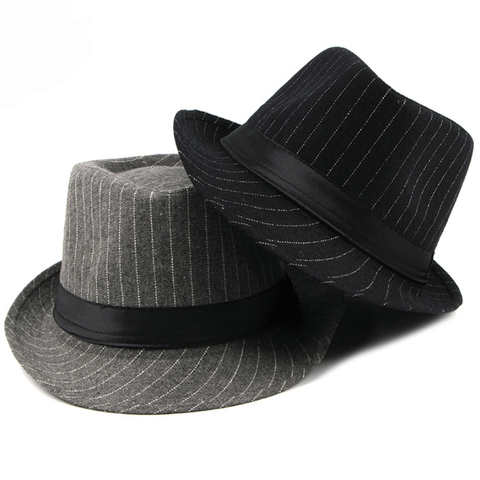 Шляпа-трилби HT1516 Мужская, Классическая, в полоску, в стиле ретро, Дерби котелок, джаз, кепка в британском стиле 32849881857