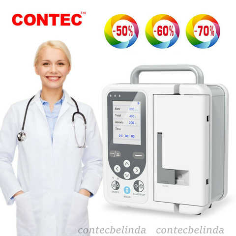 CONTEC SP750 инфузионный насос в режиме реального времени Большой ЖК-дисплей объемный IV жидкий шприц насос (человека или ветеринарного использования) 32854052925