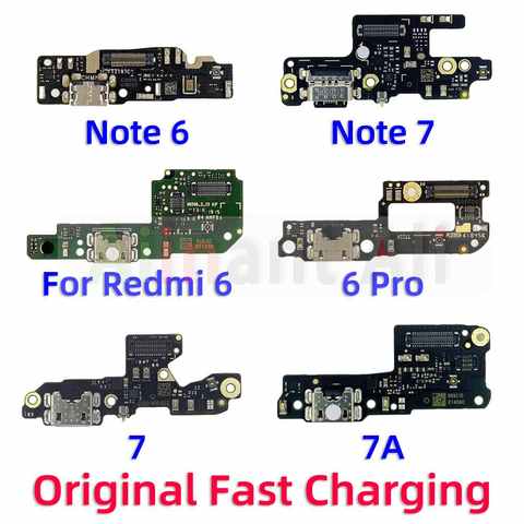 Плата зарядного устройства AiinAnt с USB-портом, док-разъем, гибкий кабель для зарядки для Xiaomi Redmi Note 6, 7, 6A, 7A Pro Plus, детали для телефонов 32856229409