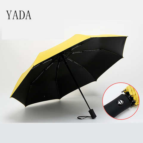 "YADA" Желтый Автоматическая DIY УФ Зонт от дождя Для женщин высокое качество зонт от солнца и дождя автомобиля для Для женщин s Ветрозащитный зонты YS009 32863267371