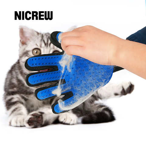 перчатка для кошек Перчатка для груминга кошек Nicrew, перчатка для вычесывания линяющей шерсти, расческа для питомца, собаки, рукавица для чистки и массажа животного 32863988137