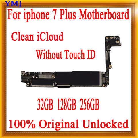 Полностью разблокированная материнская плата для iPhone 7 Plus, 100% оригинальные логические платы, без Touch ID, 5,5 дюйма, 32 ГБ, 128 ГБ, 256 ГБ, чистая iCloud 32865813611