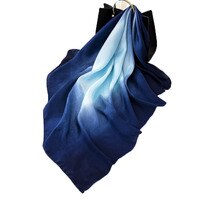 Модный женский шарф, роскошный бренд, хиджаб, 100% шелк, шаль, шарф, синий платок, квадратный платок, шарфы, обертывания, новинка 2021, 90х90см 32867985215
