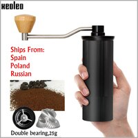 Алюминиевая ручная кофемолка XEOLEO, мельница из нержавеющей стали, 50 мм, коническая форма, для кофейных зерен 32868224896