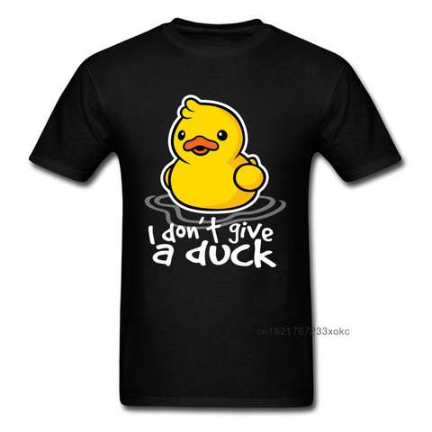 Футболка мужская хлопковая с надписью «I Don't Give A Duck», черная и желтая 32869573272