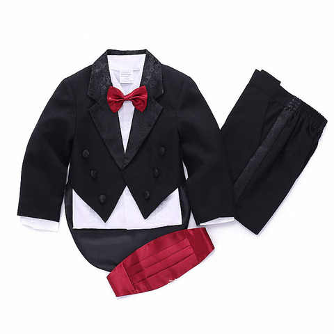 Официальная детская одежда для мальчиков из 2023 хлопка, белый/черный костюм для маленьких мальчиков, Детские блейзеры, костюм для мальчиков на свадьбу, выпускной 5 шт. 32871867074