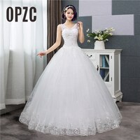 Недорогое кружевное бальное платье без рукавов с V-образным вырезом и цветочным принтом в Корейском стиле новинка 2022 Модные Простые Свадебные платья CC 32881567796
