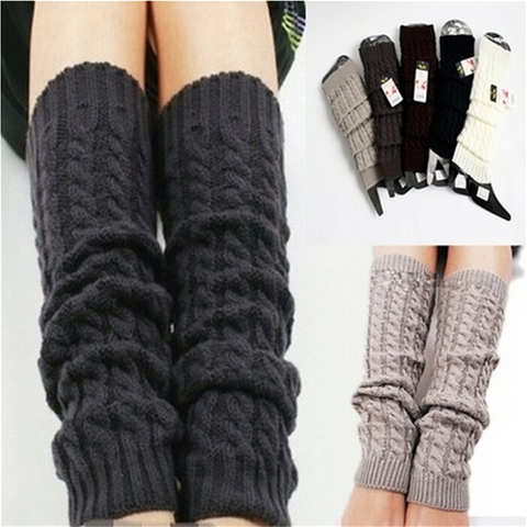 Женские зимние теплые носки, вязаные крючком модные длинные носки 32882685948