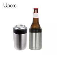 UPORS 12 унций охладитель для пива 304 нержавеющая сталь держатель для пивной бутылки двойные стенки с вакуумной изоляцией вечерние тонкие пивные холодные Хранители 32890043650