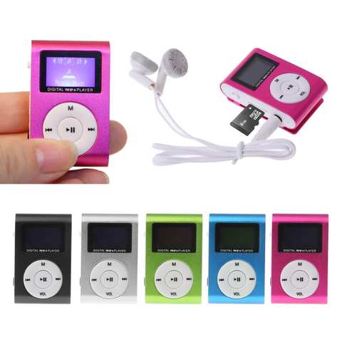 Мини USB MP3-плеер OOTDTY с металлическим зажимом, ЖК-экран, поддержка 32 ГБ Micro SD TF слот для карты, цифровой MP3 музыкальный плеер 32890552671