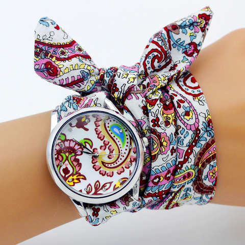 Женские наручные часы Shsby с цветочным рисунком, модные женские наручные часы, часы из высококачественной ткани, милые наручные часы с браслетом для девочек 32892437073