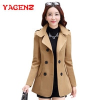 YAGENZ 2021 зимняя одежда Короткое шерстяное пальто женское пальто корейское шерстяное пальто модное двубортное пальто элегантная смесь 77 32902477063