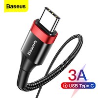 Кабель Baseus Type C для Samsung S20 S22, быстрая зарядка 3,0, кабель USB C, быстрая зарядка для Huawei P50, Xiaomi Mi 8, USB-C, зарядный провод 32904504435