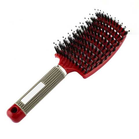 Женская Массажная щетка для волос, щетина и нейлоновая расческа для волос, мокрые вьющиеся распутывающие волосы, для салона, парикмахерские инструменты для укладки 32908221679