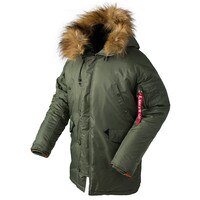 Зимняя мужская Куртка-пуховик N3B, длинная Куртка аляска, военный меховой капюшон, теплая тактическая Куртка-бомбер, армейская Толстая парка в Корейском стиле, 2023 32909731846
