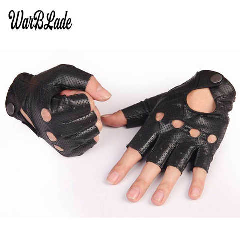 Перчатки WarBLade женские из искусственной кожи, спортивные митенки без пальцев, в стиле панк/Джаз/Спорт/вождение/шоу, черные 32916447688