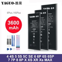 Аккумулятор YAGUO для iPhone6S iPhone7 iPhone8, Сменный аккумулятор для iPhone 6S 7 6 8 Plus SE 5S 5 X XR XS MAX 4 4S 5C 7plus 6splus 32931314896