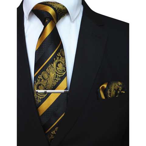Мужской носовой платок RBOCOTT, набор из 3 предметов с цветочным принтом, желтая полоска, 8 см, Карманный платок, квадратная заколка для галстука, красные свадебные аксессуары 32931545561