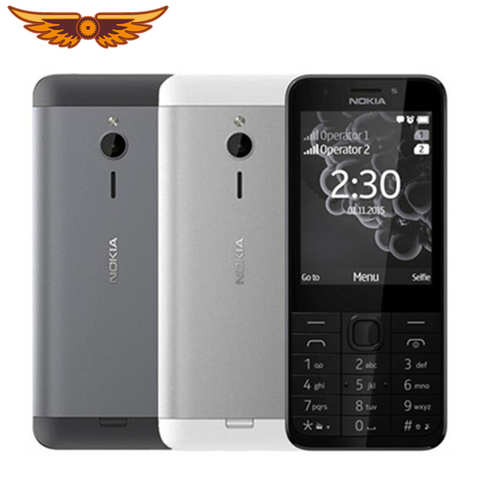 Оригинальная разблокированная Nokia 230 GSM, 2,8 дюйма, с двумя SIM-картами и одной SIM-картой, 2MP QWERTY, английская клавиатура, б/у мобильный телефон 32944776885