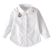 Блузка Детская осенняя, с длинным рукавом, белая 32944893423