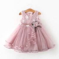 Цветочное платье для новорожденных, новинка, летняя Милая одежда для маленьких девочек, Тюлевая кружевная Одежда для новорожденных на Рождество и вечеринку, платье на 1 год и день рождения 32945994297
