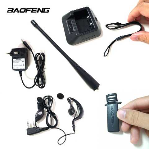 Baofeng 100% оригинальные новые аксессуары ремешок антенна Задний зажим зарядное устройство станция наушники для baofeng uv-5r 5re 5ra рация 32948421497