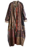 Женский винтажный Тренч с цветочным принтом Johnature, повседневный свободный хлопковый льняной плащ в китайском стиле, осень 2022 32949450085
