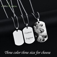 Индивидуальное ожерелье Nextvance из нержавеющей стали, 3 цвета, фото, имя, бесплатно ожерелья для гравировки для женщин, мужчин, подарок на день Святого Валентина 32949692537
