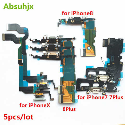 Absuhjx 5 шт. Зарядное устройство USB док-станция гибкий кабель для iPhone 7 8 6 6S Plus X XR XS Max 5 5S 5C SE зарядная док-станция коннектор гибкий кабель 32950653619