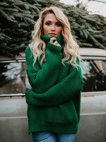 Женский пуловер, толстая осенне-зимняя одежда, теплая вязаная водолазка оверсайз, свитер для женщин, зеленые топы, женский джемпер, 2022 32951434853