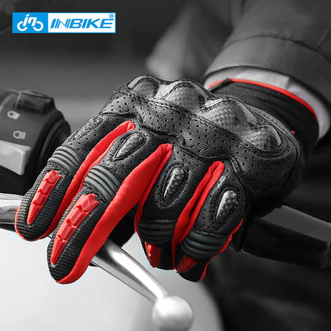 Перчатки мотоциклетные INBIKE Pro IM803 мужские, Кожаные Защитные митенки с закрытыми пальцами для сенсорных экранов, для горнолыжного спорта, гонок 32952318929