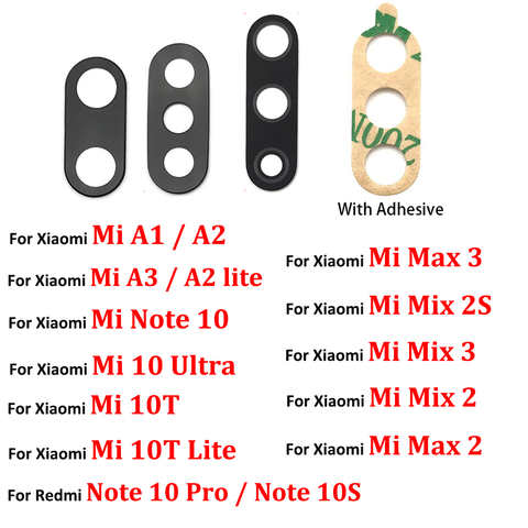 Стеклянная крышка объектива задней камеры с наклейкой для Xiaomi Mi A3 A1 A2 10T Lite Max 3 2 Mix 3 2S 2 10 Ultra Redmi Note 6 7 10 Pro 10S 32953508742