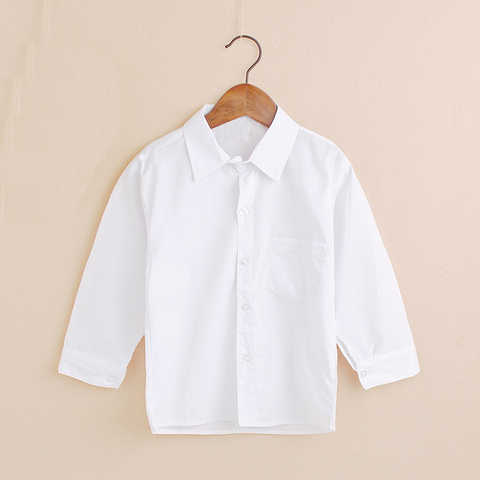 Однотонные белые рубашки для мальчиков, детская одежда, Классический Топ, Детская футболка, однотонная школьная форма из джемпер для девушки хлопка 32954456956