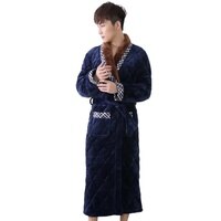Зимний мужской трехслойный стеганый банный халат, плотный фланелевый Халат, одежда для сна, большие размеры XXXL, кимоно, сшитые банные халаты, мужской теплый Халат 32955836095