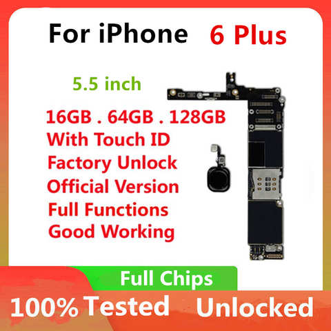 Разблокированная материнская плата для iphone 6 Plus с полными чипами, оригинальная логическая плата для iphone 6 Plus, 5,5 дюйма, поддержка обновления ОС, бесплатный iCloud 32956879852