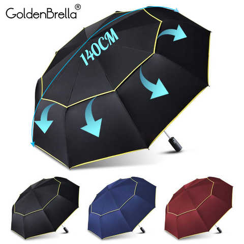 120 см автоматический двойной большой зонт от дождя для женщин 3 Складной Ветрозащитный большой зонт для мужчин семейный дорожный зонт для бизнеса и автомобиля 32958816761