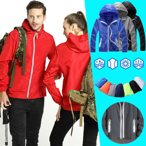 (S-7XL) Солнцезащитная Мужская велосипедная ветровка, светоотражающая куртка для кемпинга, походов, рыбалки, легкая спортивная одежда для пар 32958941967