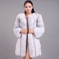 Шуба женская зимняя из искусственного меха лисы, модное длинное пальто из искусственного меха, элегантное толстое теплое меховое пальто, женская куртка из искусственного меха 32964321247
