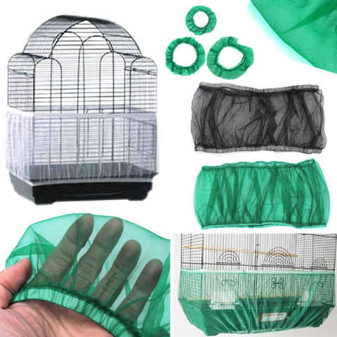 Чехол для птичьей клетки, нейлоновая воздухопроницаемая сетка для защиты от шелухи семян, Легкая очистка, аксессуар для попугаев 32966255694