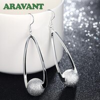Серьги женские из серебра 925 пробы, с длинным шлифовальным шаром 32968304486