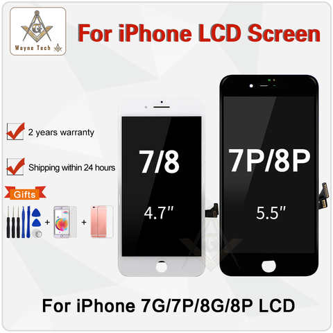 ЖК-дисплей AAA отличного качества без битых пикселей для iPhone 7G 7p 8G 8 Plus, дисплей с сенсорным дигитайзером в сборе, хороший 3D 32968360437