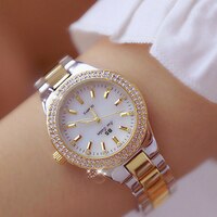 Женские наручные часы из нержавеющей стали, серебристые золотистые часы с кристаллами и бриллиантами, модель 2022, 2023 32969615520