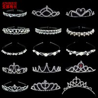 Тиара AINAMEISI принцесса с жемчугом, Хрустальная корона для детей и девушек, для влюбленных, бриллиантовая бижутерия для волос, свадебная диадема и короны 32970960651