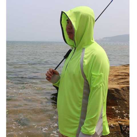 Мужская рыболовная рубашка, одежда с защитой от ультрафиолета, пуловер с капюшоном, Быстросохнущий дышащий свитер для рыбалки, походная одежда, альпинистская футболка 32971605668