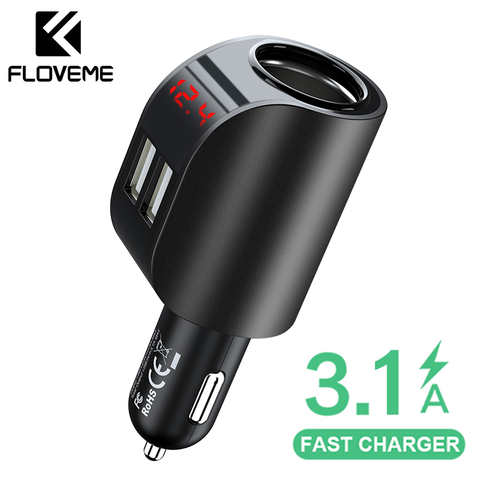 FLOVEME 3.1A USB Автомобильное зарядное устройство мобильный телефон автомобильное зарядное устройство USB быстрая зарядка автомобильное зарядное устройство 12 В для iPhone Samsung Xiaomi 32972163998