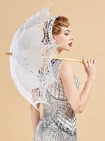 YO CHO Свадебный зонтик невесты ручной работы вышивка кружева зонтик белый макет сцены украшение интерьера 32975162663